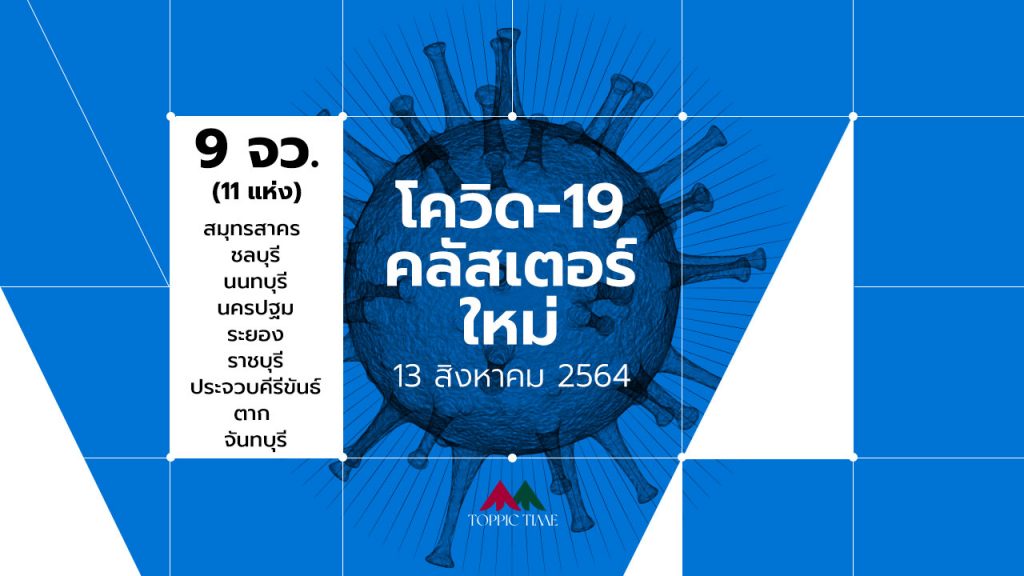 อัปเดต "คลัสเตอร์ใหม่" ประจำวันที่ 13 สิงหาคม 2564