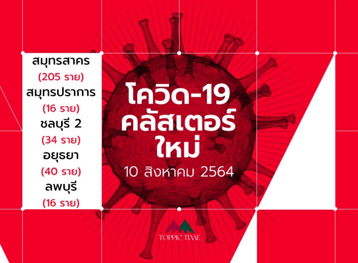 'คลัสเตอร์ใหม่' ประจำวันที่ 10 สิงหาคม 2564